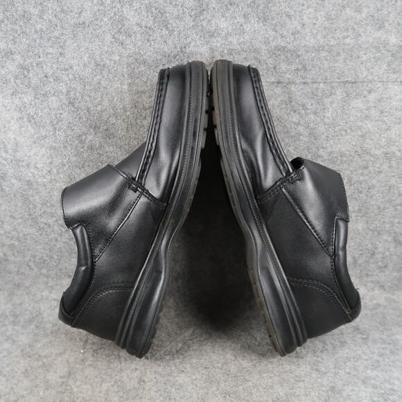 Earth Spirit Shoes Mens 9W Monk Strap Oxfords Comfort Black Leather Hook N Loop